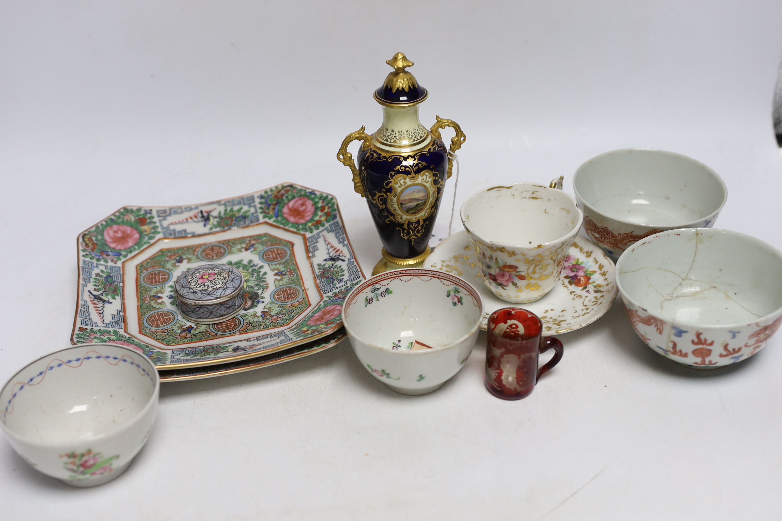 A quantity of mixed ceramics including Chinese export, Coalport etc. largest 18cm high